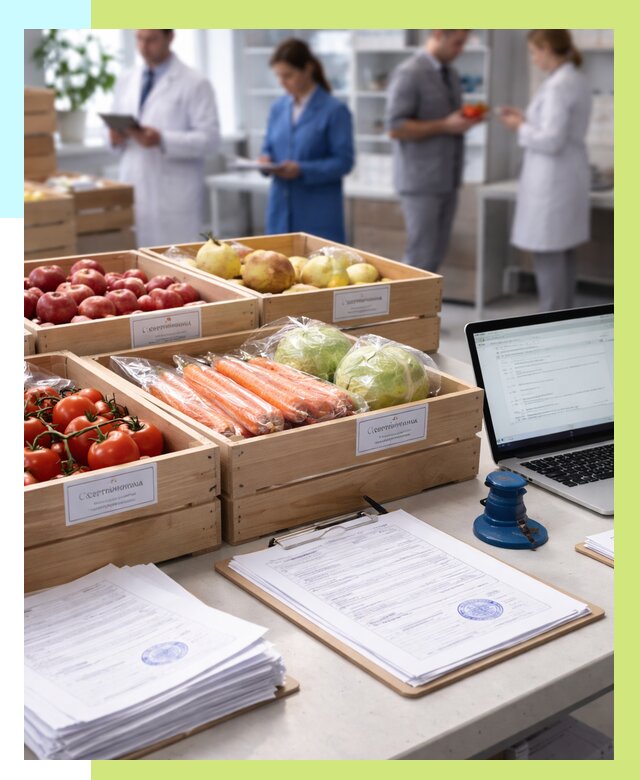 Сертификация овощей и фруктов в Амурске от 8782 р. | Алешин-Мрс