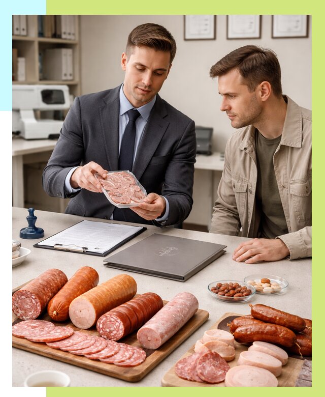 Сертификация колбасных изделий в Амурске от 7749 р. | Алешин-Мрс