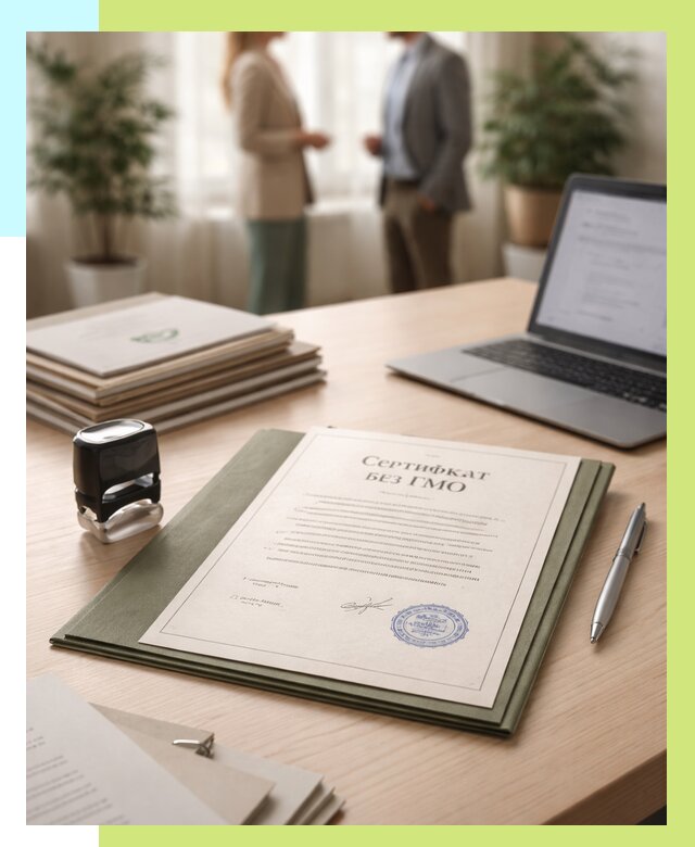 Сертификат без ГМО в Амурске от 7749 р. оформить срочно Алешин-Мрс